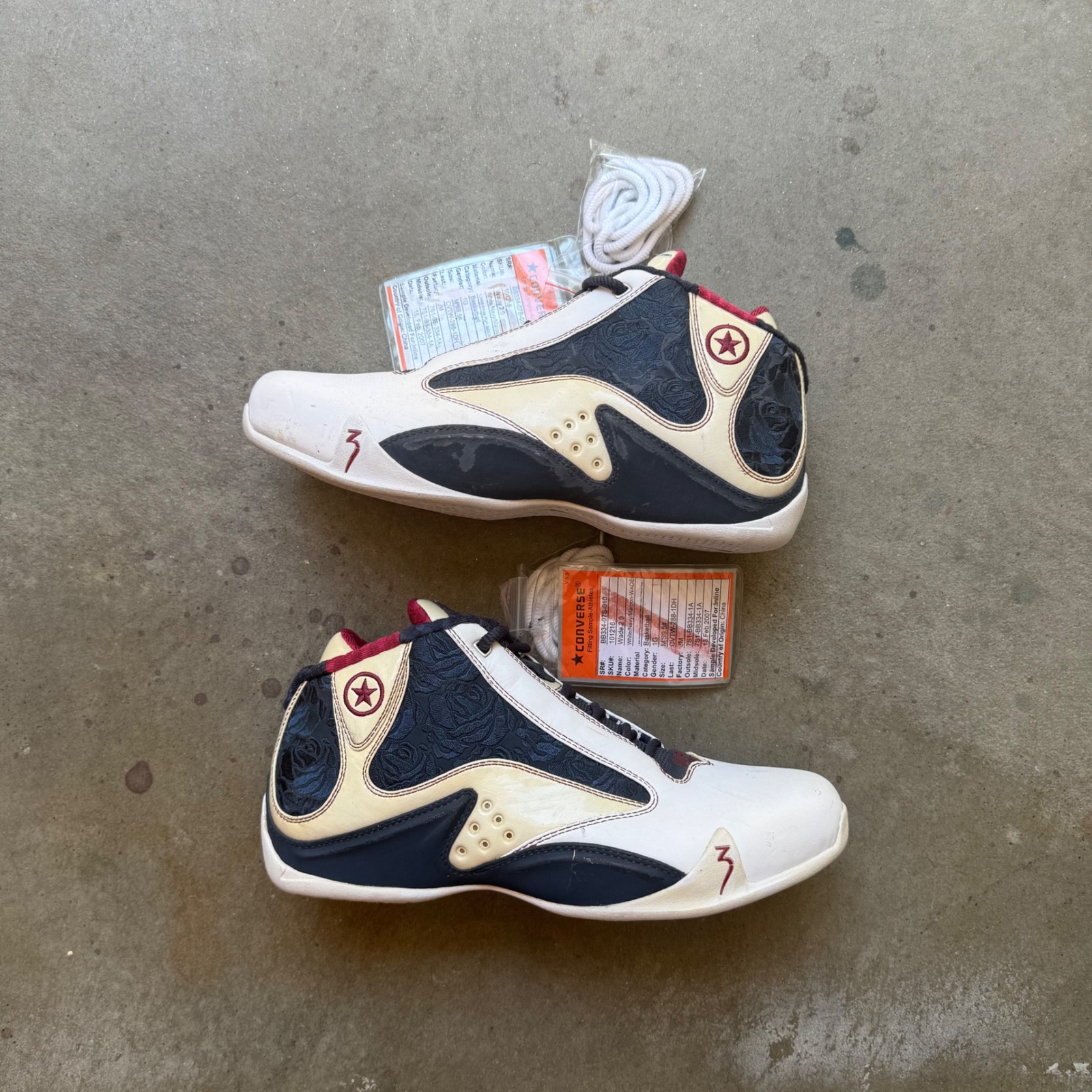 Converse Wade 20 Basketball Shoes Mens 95 Dwyane Wade Sample White Navy Maroon